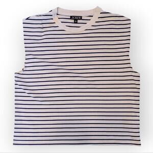 J. Crew Structured Muscle T-shirt Tank Top Striped Mariner Cotton Nautical Women